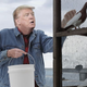Trump checks on his favorite mated pair of pigeons, Isaac and Henrietta, marveling aloud at how much their nestlings have grown since he last saw them before the California primary.